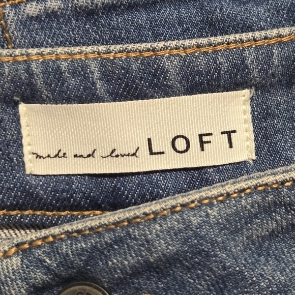 LOFT Women's Button Down Medium Wash Denim Jean Skirt Size 2 - Picture 6 of 9